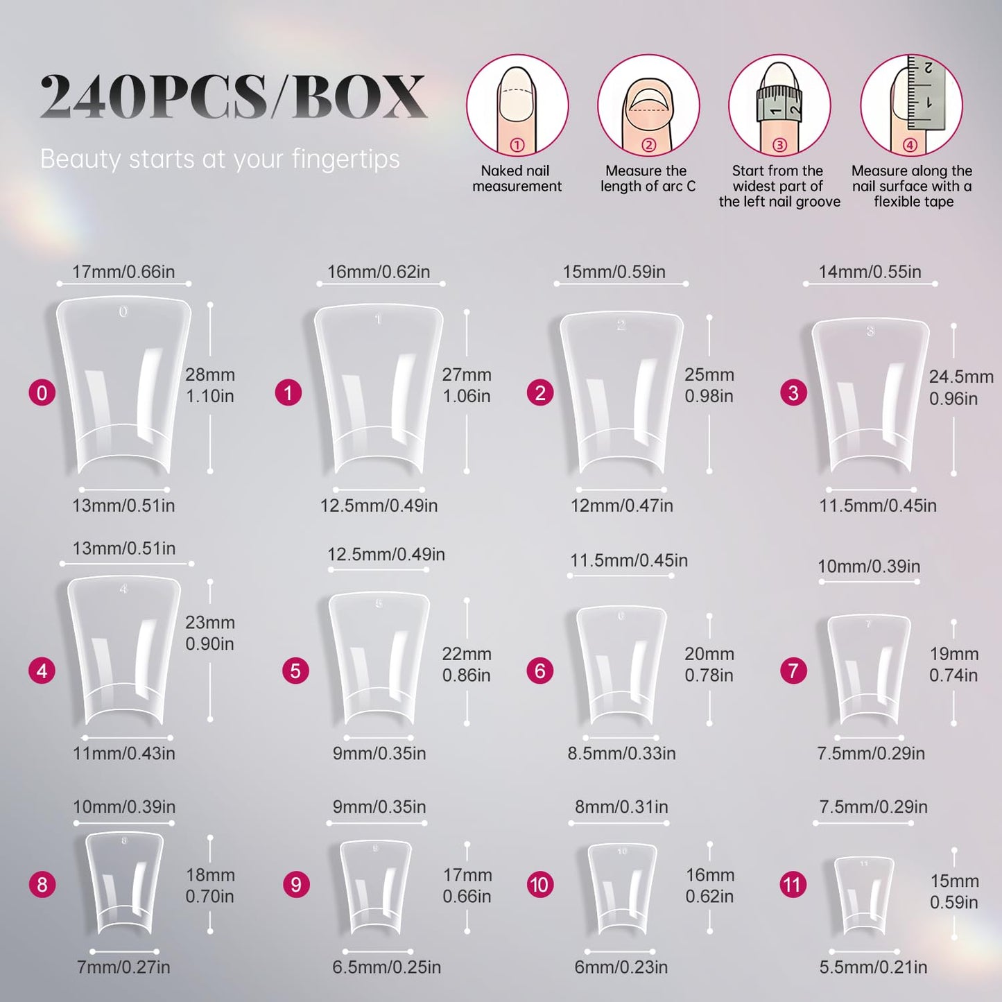 krofaue Duck Nail Tips - Clear Soft Gel Curved Nail Tips