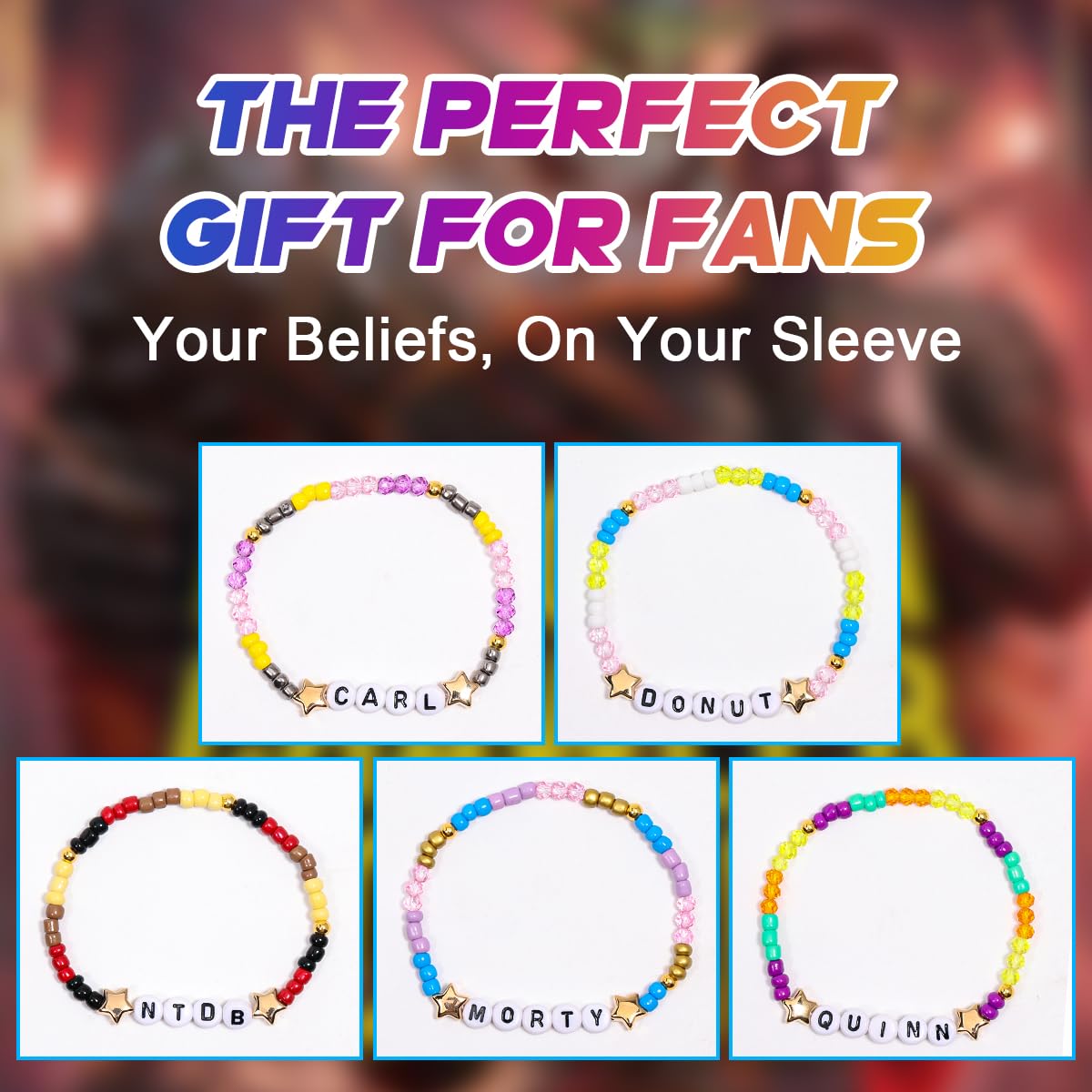 AICase for Dungeon Crawler Carl Merch Gifts Toys Inspired Bracelets 5 Pcs Stackable Stretch Beaded Friendship Bracelets Party Decor Costume Cosplay Merchandise Gifts for Fans Women Birthday Christmas