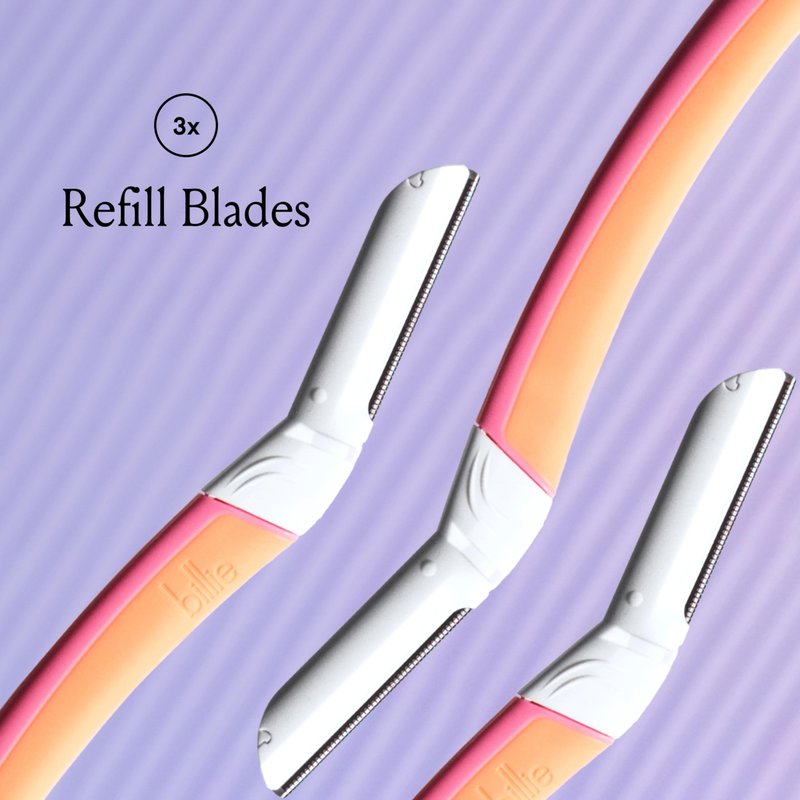 Billie - Dermaplane Refill Blades - Stainless Steel Blades with Safety Micro-guards - Nickel-free - Gently Exfoliates Skin - 3 count