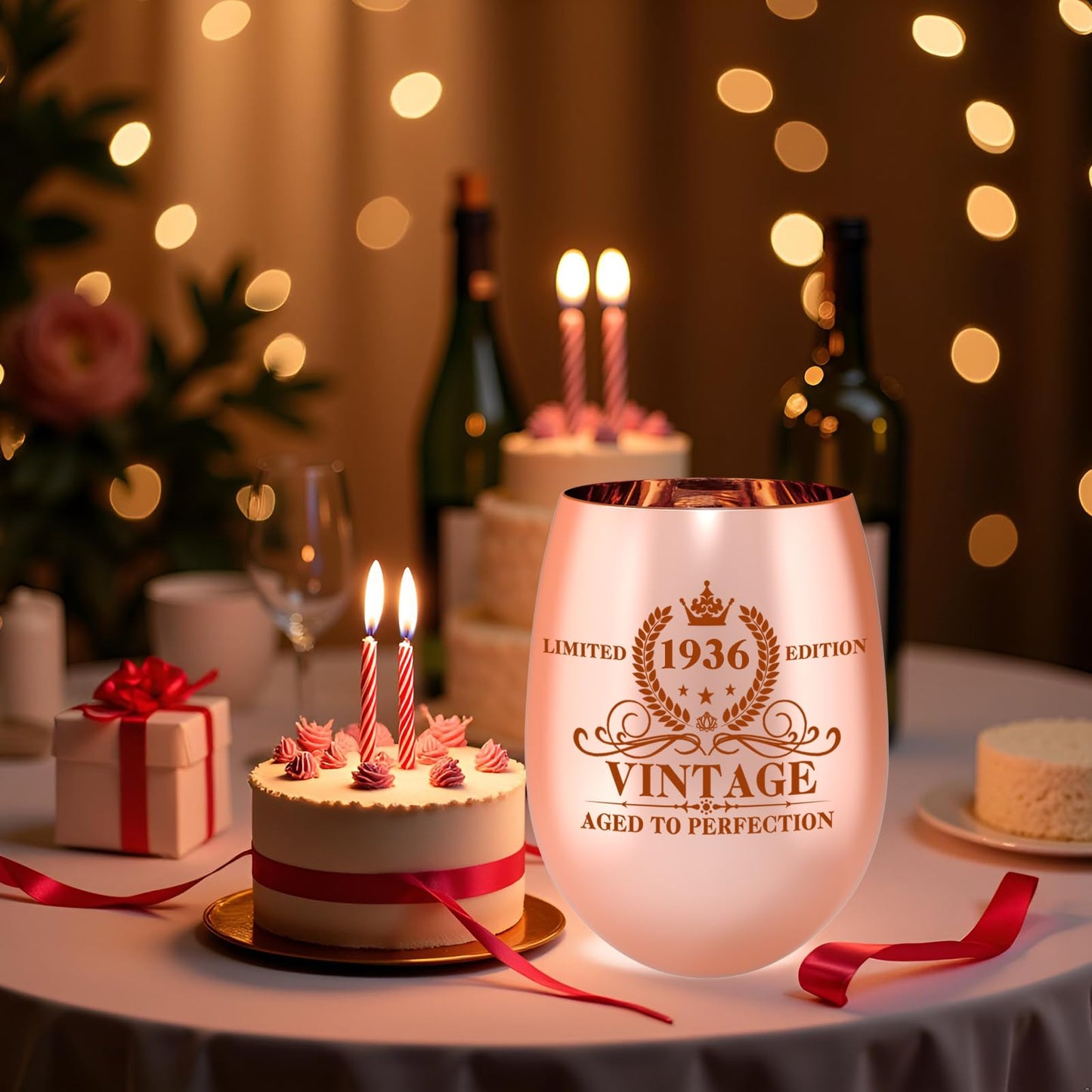 1936 90th Birthday Wine Glass Gifts for Women Her Wife Mom Grandma Sister