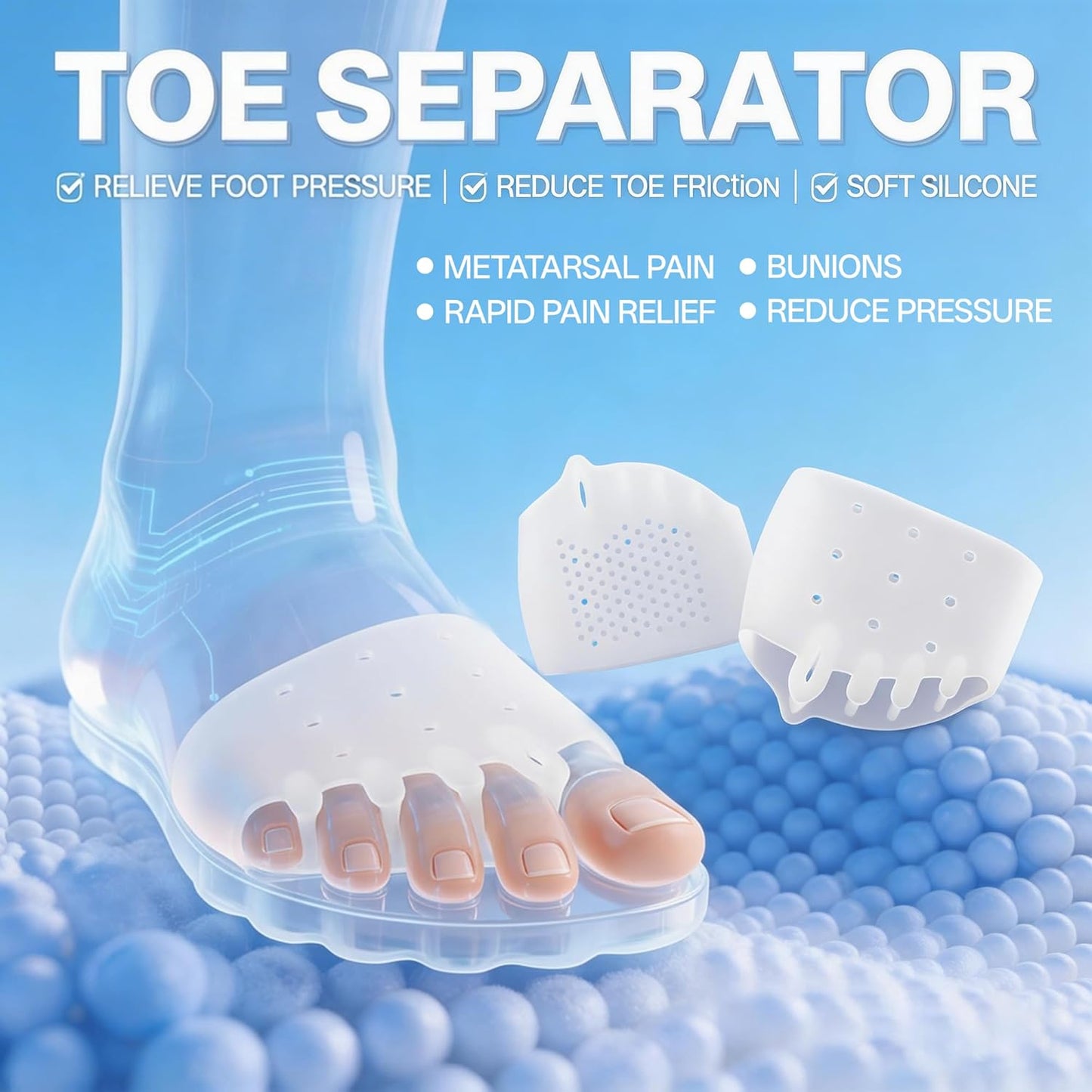 Toe Separators for Women & Men | Soft Silicone 6 Pairs for Bunion Relief & Toe Alignment