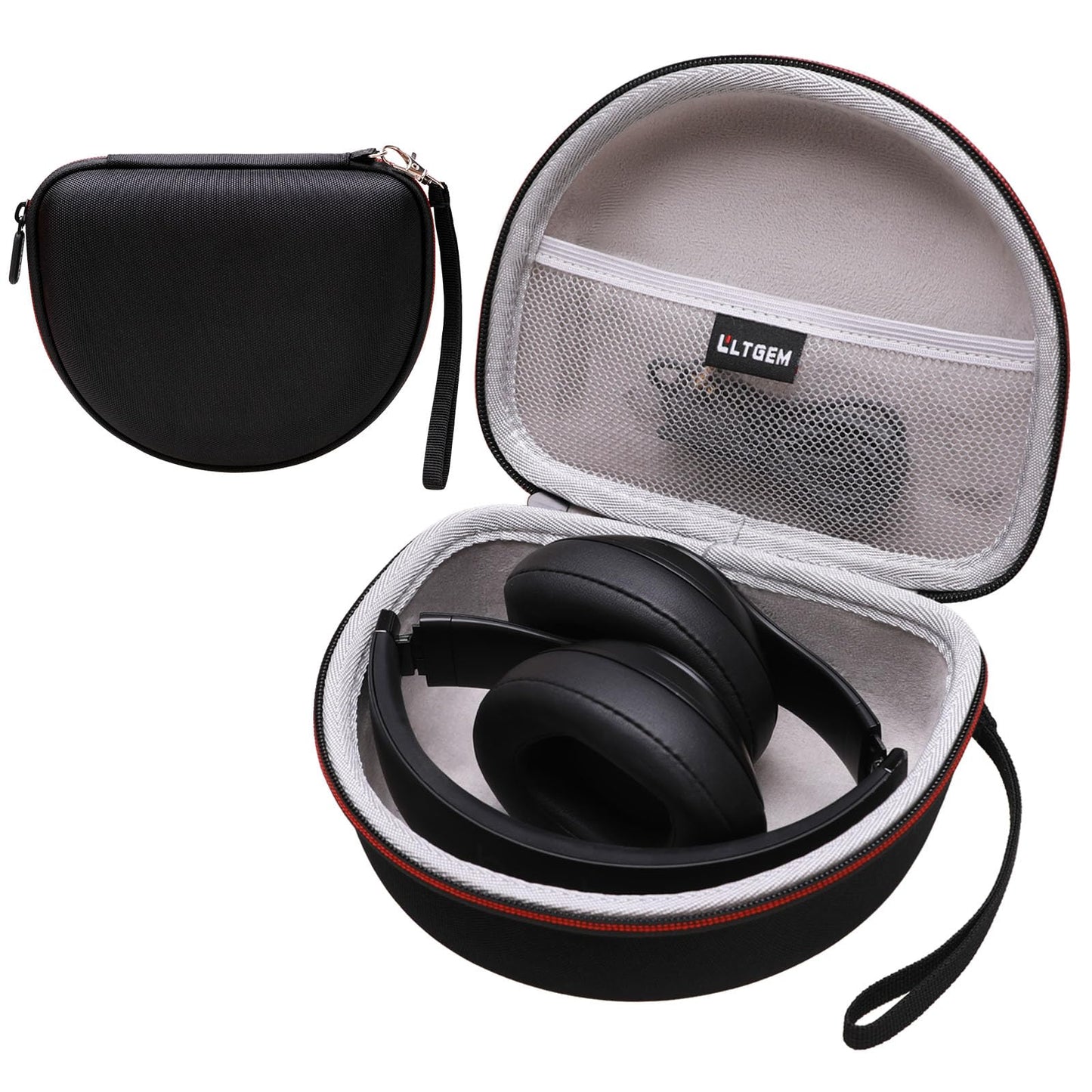 Headphone Case Compatible with Beats Studio Pro/Solo 4 / Studio 3 / Solo 3 / Picun B8 / BERIBES/JLab JBuds Lux ANC Wireless Bluetooth Noise Cancelling Headphones, Black+Gray(Case Only)
