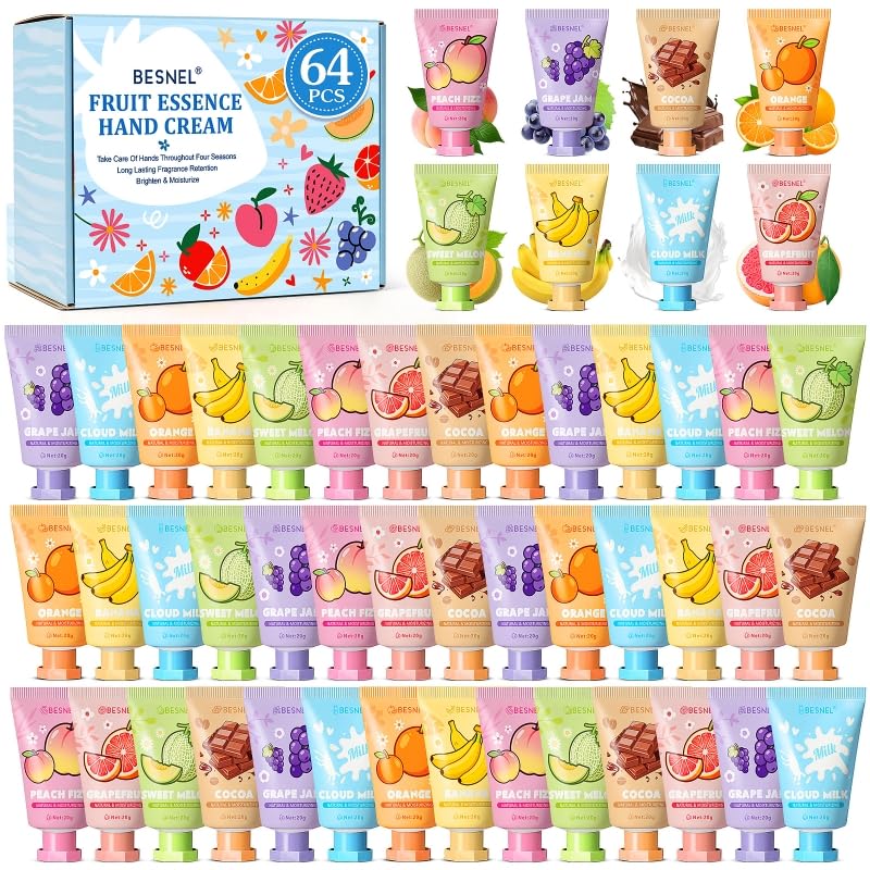 BESNEL Hand Cream Gift Set - 32 Pack Mini Lotion for Dry Cracked Hands | Perfect for Birthdays, Graduations & Teacher Appreciation