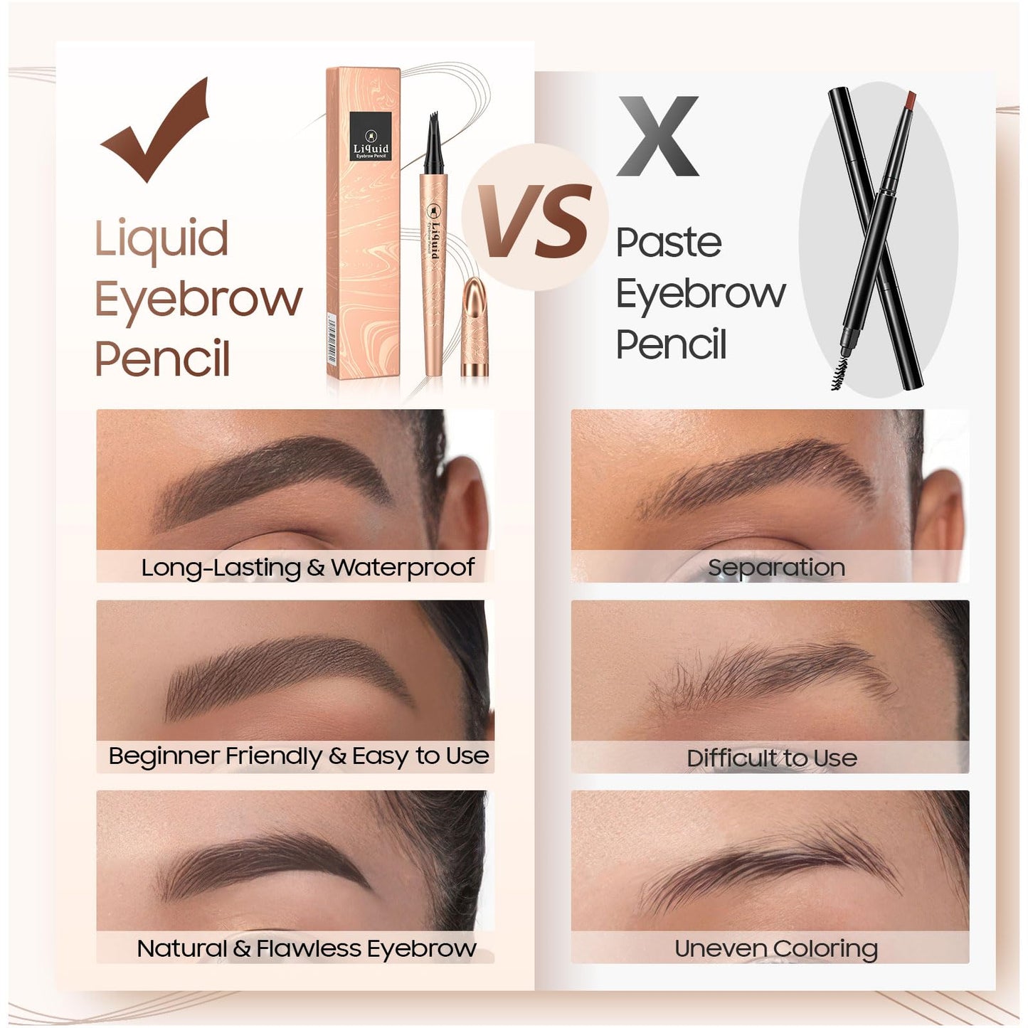 Eyebrow Pen Eye Brow Pencil 4D Microblading Waterproof Dark Brown