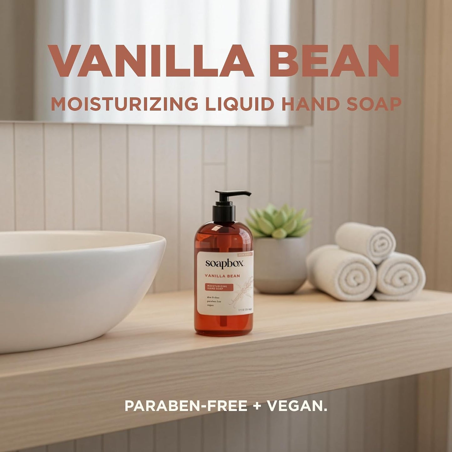 Vanilla Bean Liquid Hand Soap - Moisturizing Gentle Cleanser with Clean Ingredients | 3 Pack
