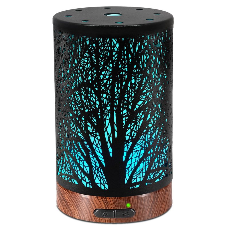 Essential Oil Diffuser - 150ML Metal Aromatherapy Diffuser for Essential Oils with 7 Colors Lights Gifts for Mom Auto Shut-Off & Ultrasonic Cool Mist Diffuser, Ambience for Home