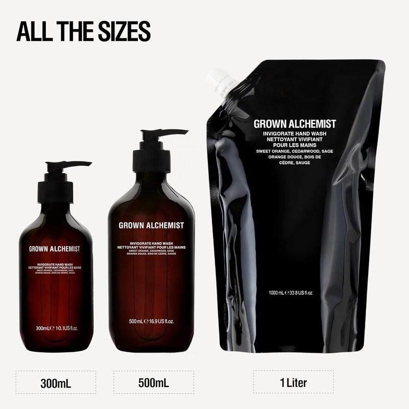 Grown Alchemist Invigorate Hand Wash - Aloe & Sweet Orange Liquid Soap | 300mL Moisturizing Gel Cleanser
