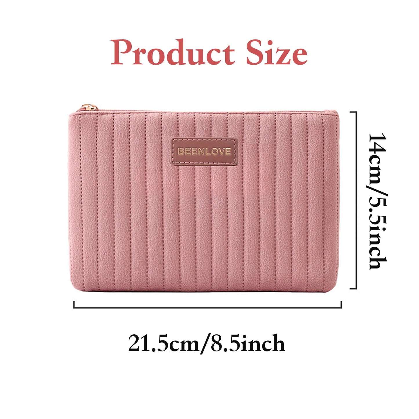 Duleylv Makeup Bag for Purse Small Cosmetic Bag Small Makeup Pouch with Zipper Soft Makeup Organizer Bag for Women Pink