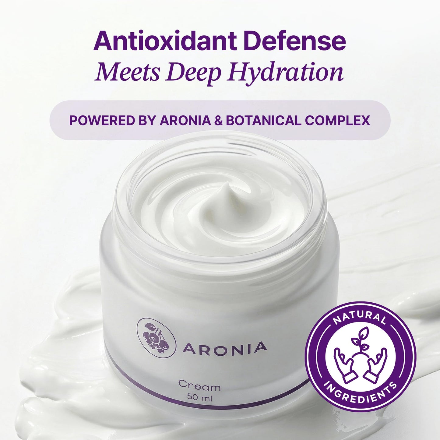 LAMUAMOR Aronia Extract Day Night Cream for Face Neck with Antioxidant Formula, Hydrating Moisturizer, Brightening 1.76 oz