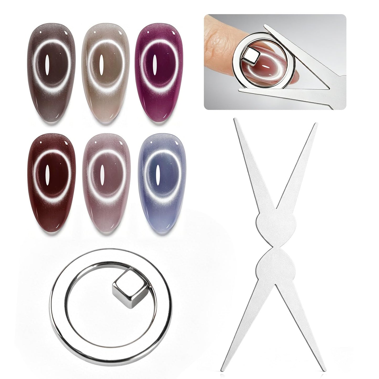 Cat Eye Magnet Ring for Nails - Strong Hollow Circle Tool for Black Hole & Halo Effects | Precision DIY Gel Polish