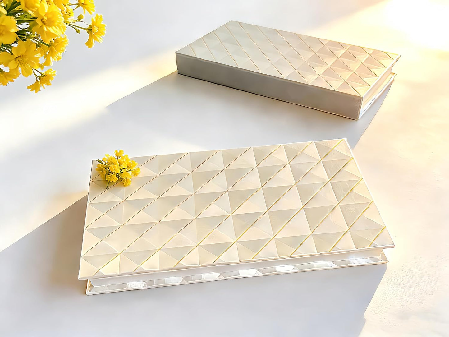 Magnetic Eyeshadow Palette - 2-Layer Silver & Gold Foil Design | Portable Makeup Storage Case with Mirror & 20 Adhesive Stickers, 7.48 x 4.33 Inch