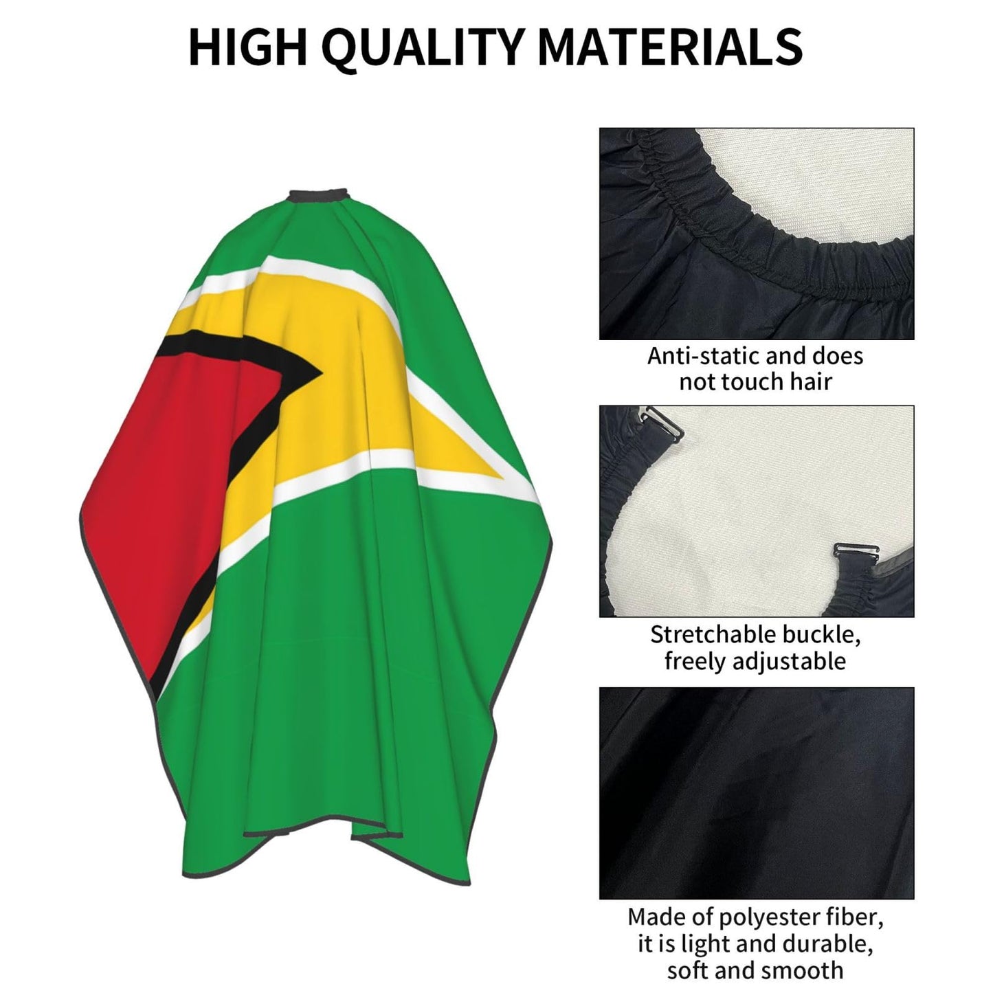 Guyana Flag Hair Cutting Barber Cape Hair Salon and Dyeing Styling Cloth for Women/Men