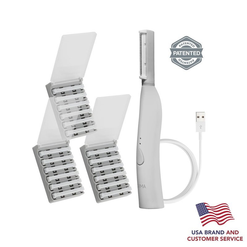 SPA SCIENCES - SIMA Patented Dermaplane Razor for Women Face – Painless 2-in-1 Facial Exfoliation & Peach Fuzz Hair Removal – Anti-Aging – 3 Speeds – Rechargeable – 19 Weeks Treatment