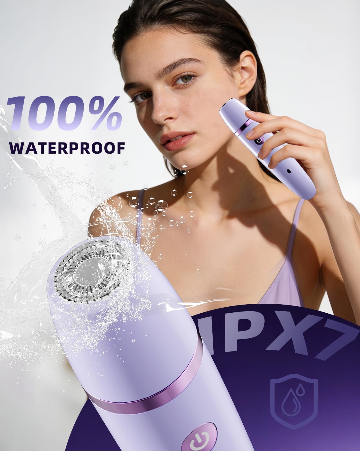 Electric Bikini Trimmer for Women - Waterproof Rechargeable Razor with Ceramic Blade | Personal Groomer for Legs & Pubic Hair - Purple