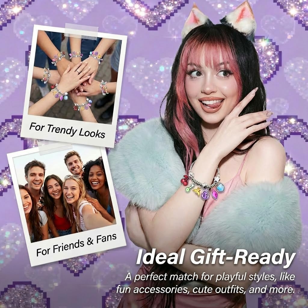 Guardian Shield Bracelet - K-Pop Inspired Jewelry with Pink Card | Perfect for Concert Outfits