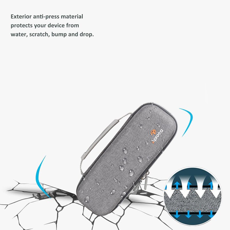 Aproca Portable Printers Case Compatible with TATTMUSE/JADENS/MUNBYN ITP01 Wireless Bluetooth Printer and Accessories, Storage Hard Bag (Case Only)-Grey