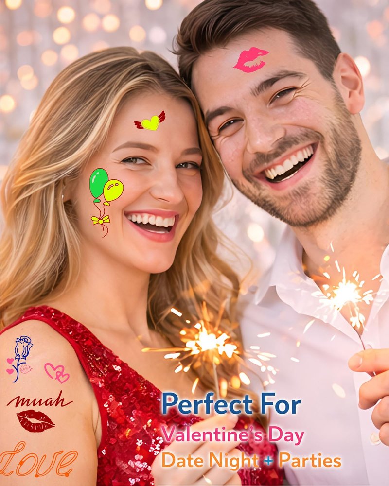 Bachelorette Temporary Tattoos - 75 Waterproof Heart & Cupid Designs | Bridal Shower & Party Favors