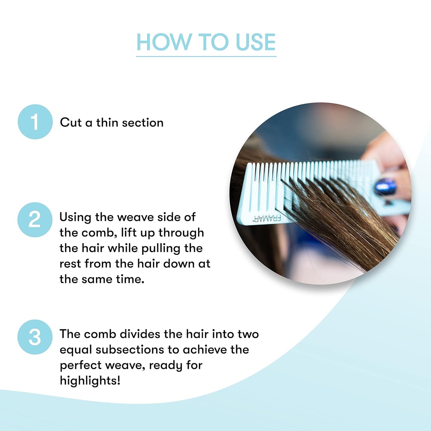 Dreamweaver Highlight Comb Set - Professional Hair Dye & Foiling Combs | 3 Pack Pastel