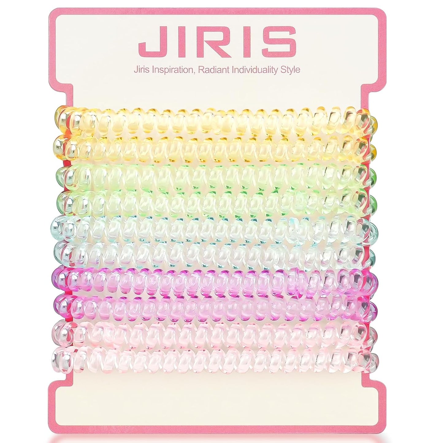 Spiral Hair Ties - 10-Pack No-Damage Elastic Coil Ponytail Holders | Waterproof Non-Slip Bands for All Hair Types