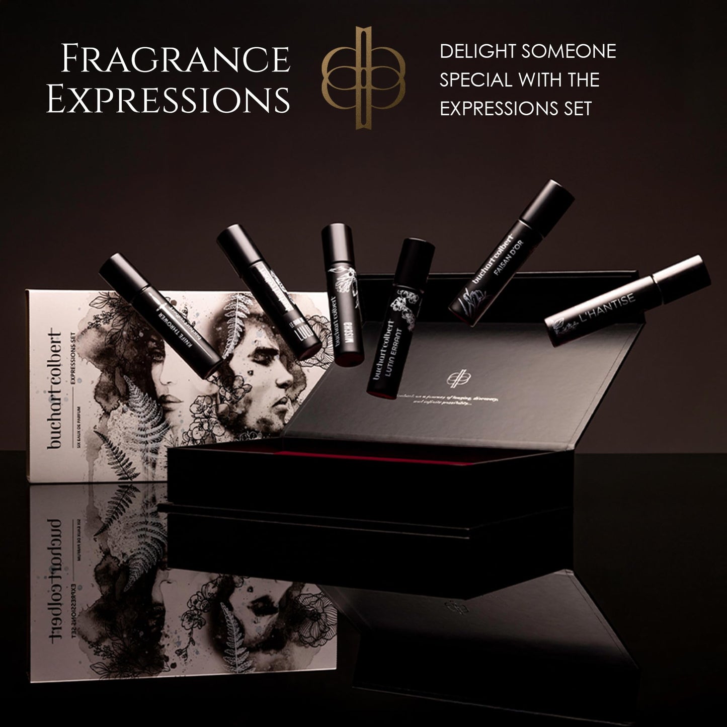 Buchart Colbert Expressions Gift Set Eau de Parfum – Niche Fragrance Set with 6 x 5ml Perfumes – Unisex Sampler with Citrus, Floral, Spicy, Woody & Amber Scents