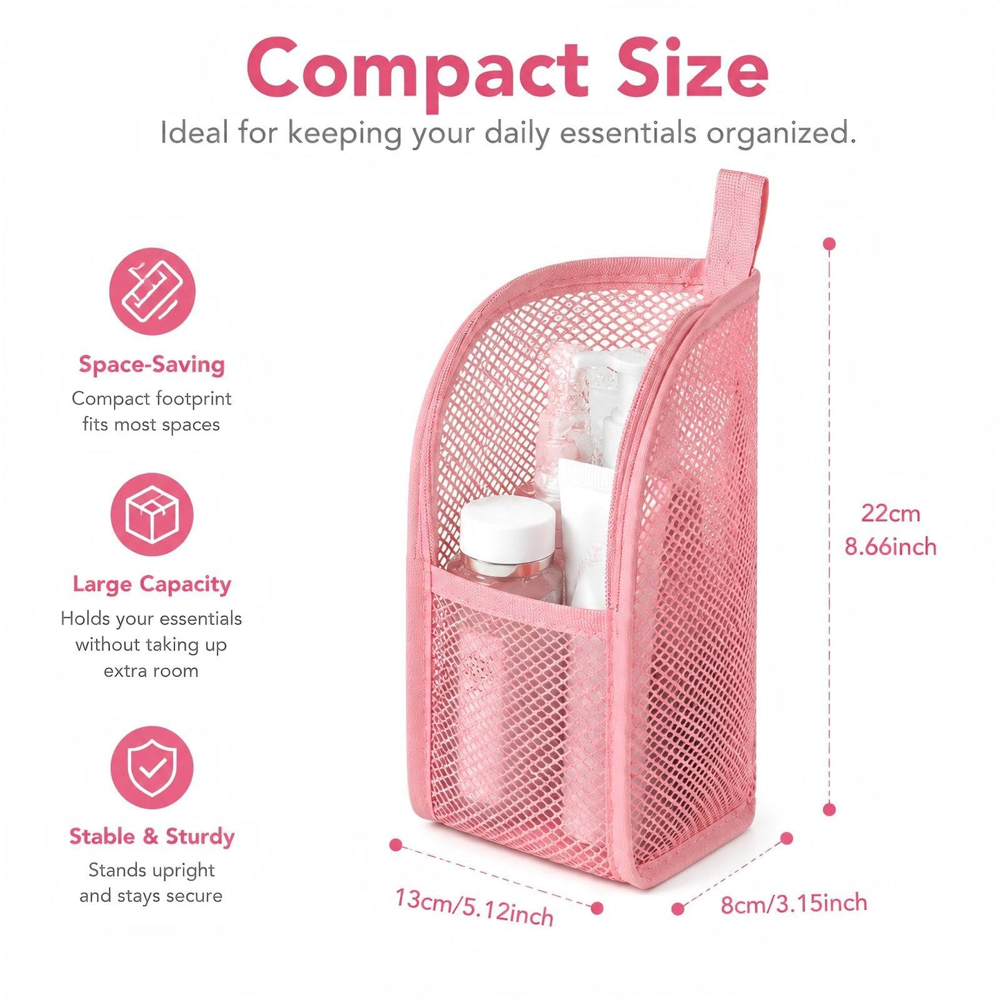 2Pcs Standing Toiletry Bag, Upright Waterproof Travel Toiletry Bag, Translucent Portable Foldable Makeup Cosmetic Bag, Leakproof Travel Organizer Pouch for Bathroom, Gym, Business Trip,Family Travel