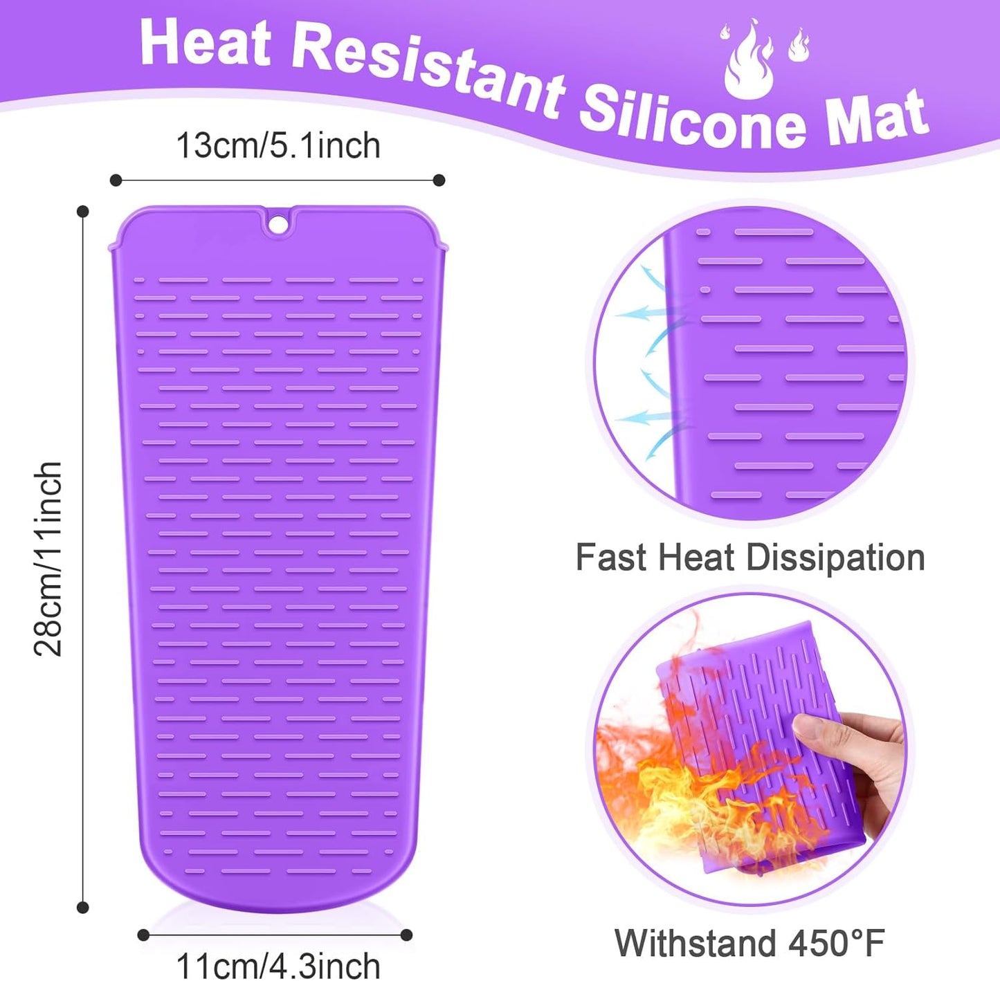 Heat Resistant Hair Tools Bag - Neoprene Curling Iron & Flat Iron Holder | Travel Case & Silicone Mat Pouch (Mandragora)