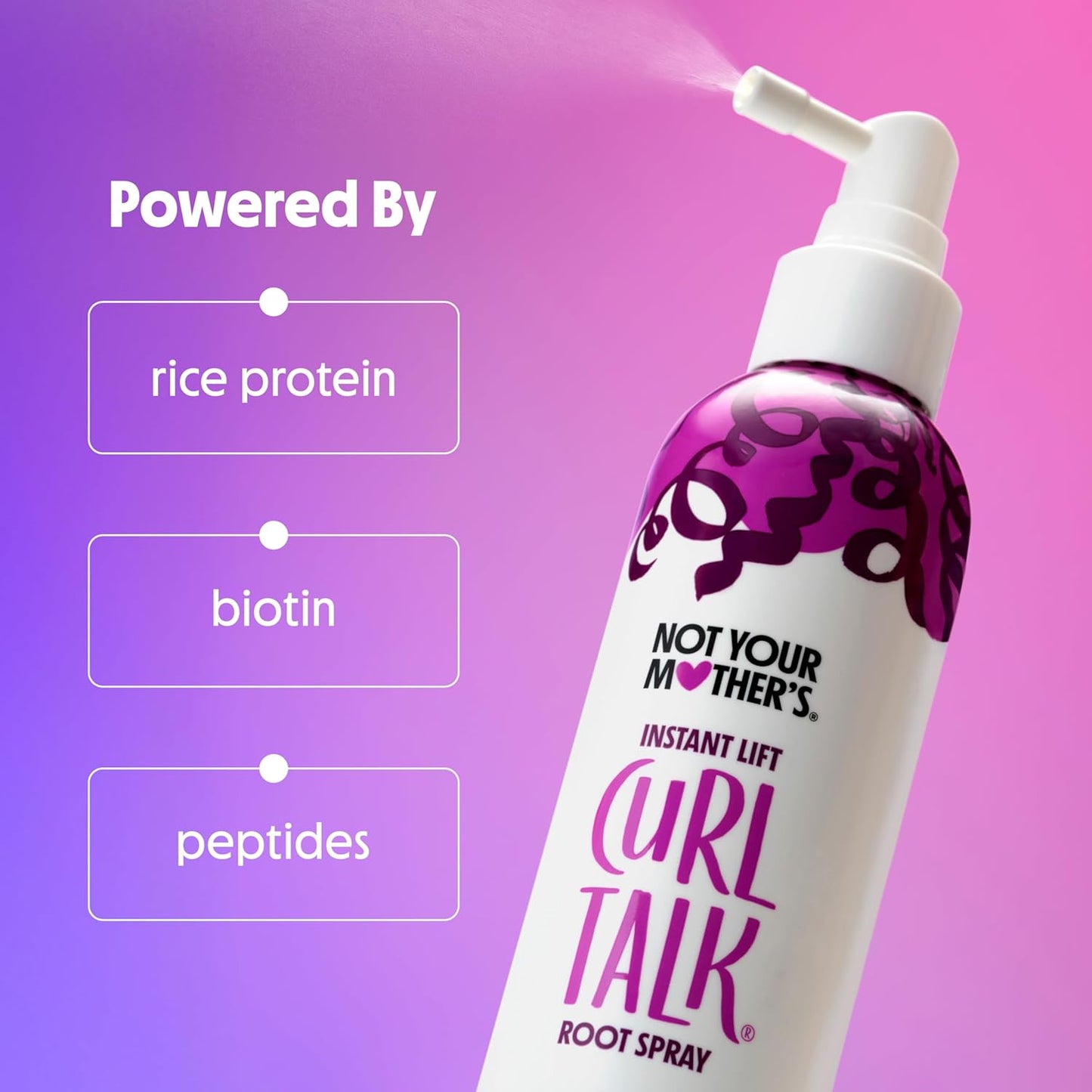 Not Your Mother's Curl Talk Root Hair Spray & Volume Foam - Biotin & Peptides for Curly Hair (2-Pack)