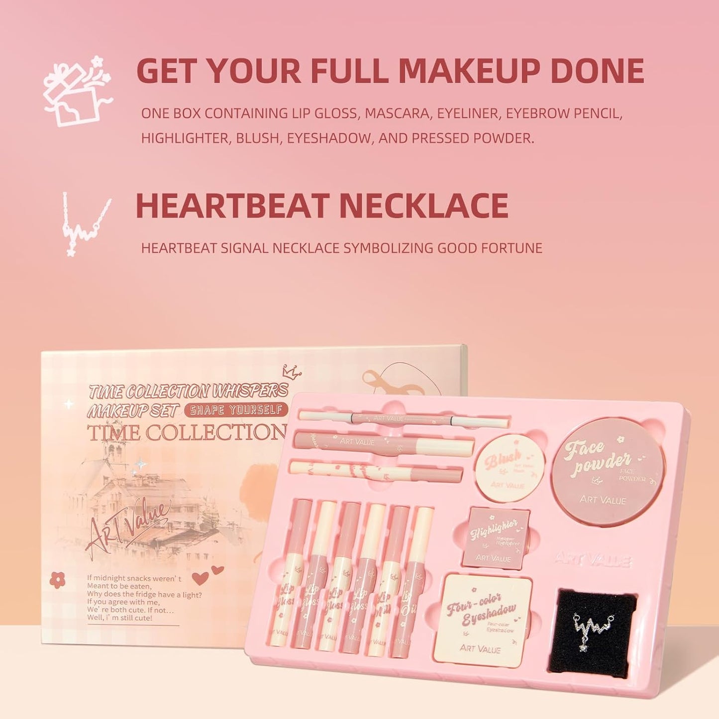 All-in-One Makeup Gift Set for Women & Teens | Complete Cosmetic Kit with Lip Gloss, Eyeshadow, Blush & More