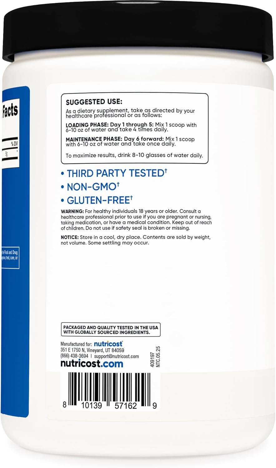 Creatine Monohydrate Micronized Powder - 5000mg Per Serving | 500g (17.9 Oz) - 100 Servings