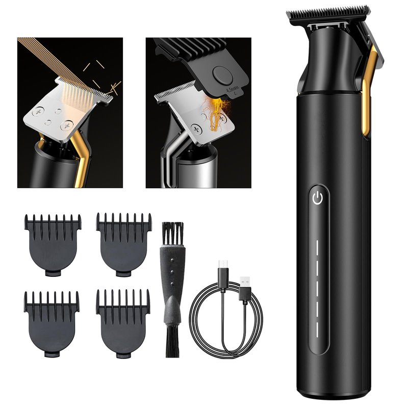 KOMINGDON Hair Trimmer for Men,Professional Barber Trimmer,Cordless T-Blade Hair Clippers Precision Edgers T Liners Rechargeable Beard Trimmer,Waterproof Haircut kit,Long-Lasting Battery