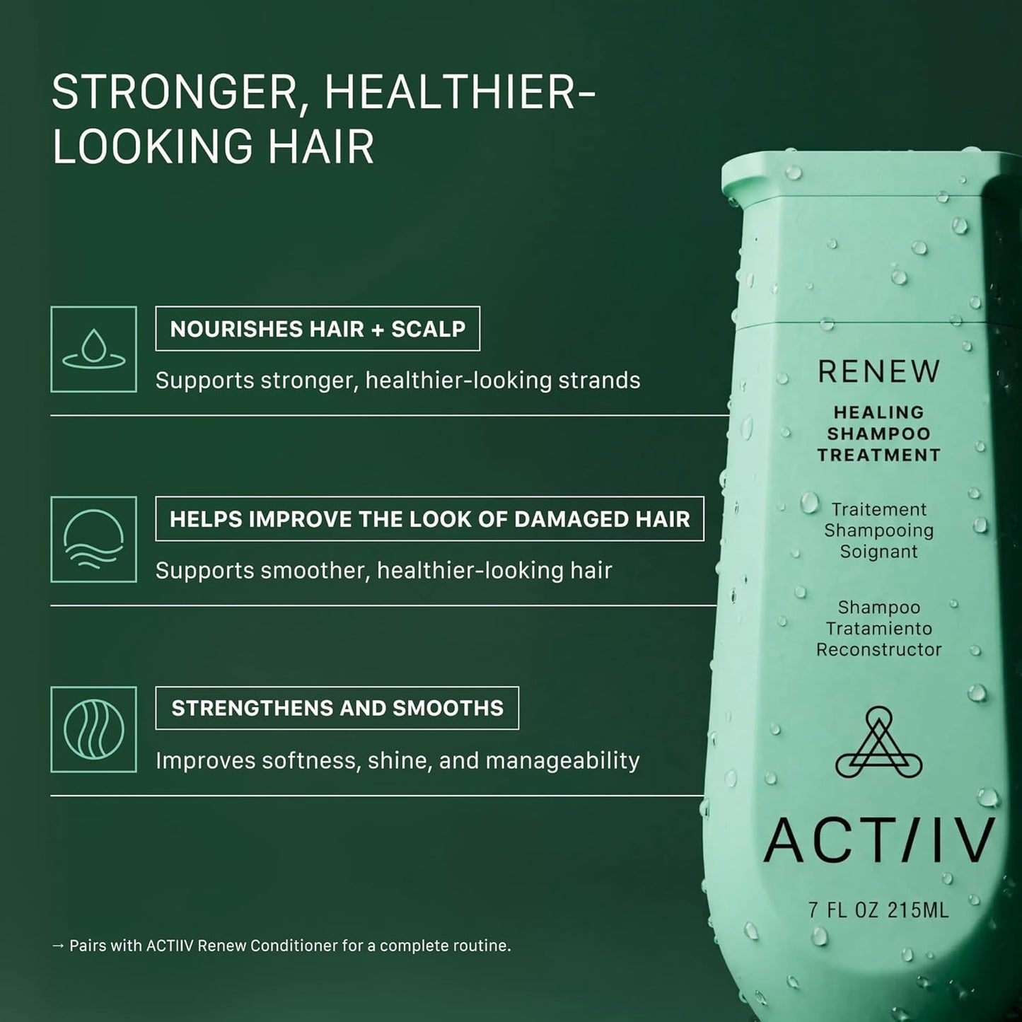 ACTIIV Renew Healing Shampoo Treatment - Plant-Based, Vegan Formula for Healthy, Beautiful Hair | All Hair Types