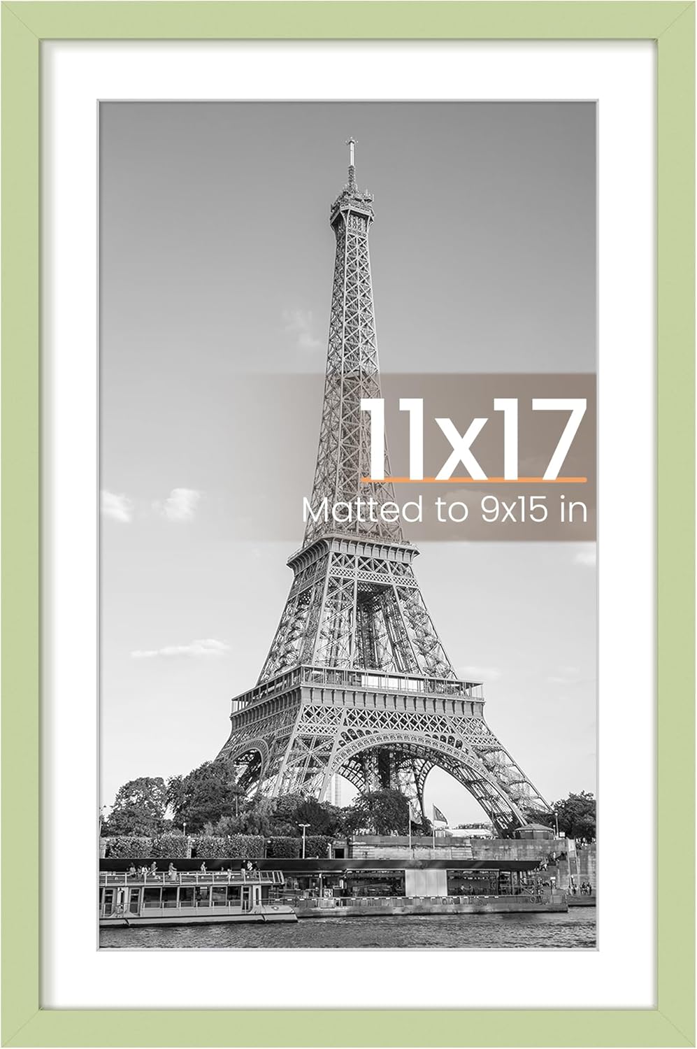 Upsimples 11x14 Picture Frame - Display 8x10 Photos with Mat or 11x14 Without Mat | Black Wall Hanging Frame