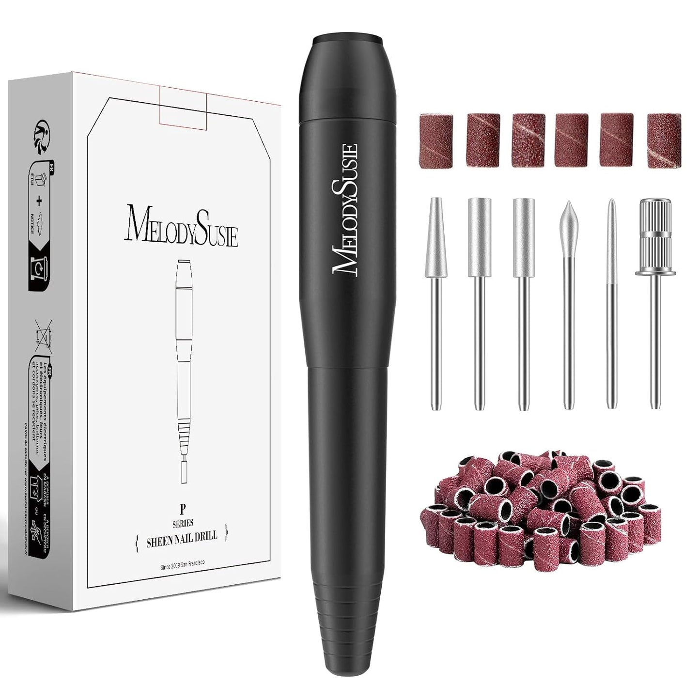 Electric Nail Drill Machine - Portable Efile Set for Acrylic Gel Nails | Manicure & Pedicure Tool in Black
