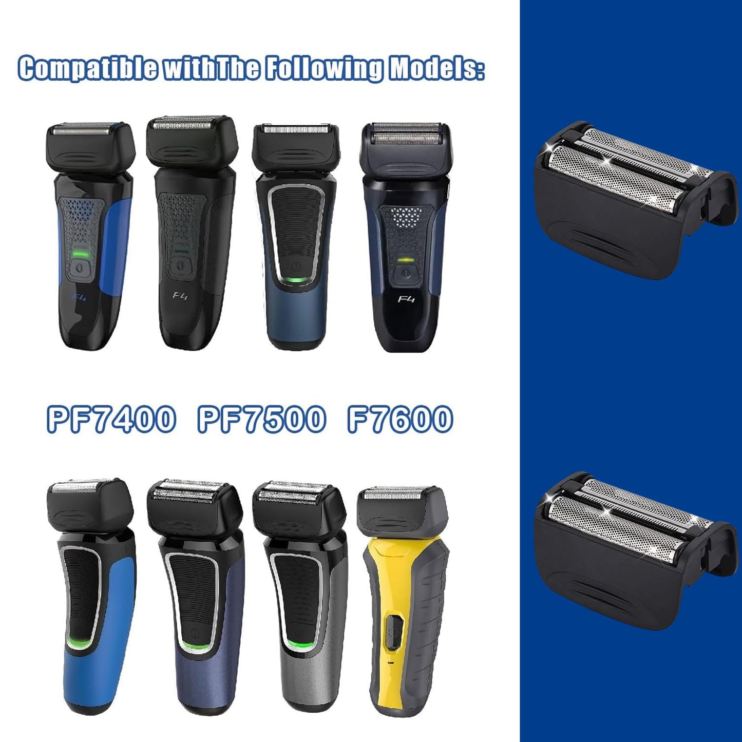 3PCS Shaver Replacement Foil Compatible with Remington PF7400, PF7500, and PF7600 Foil Shavers,Black