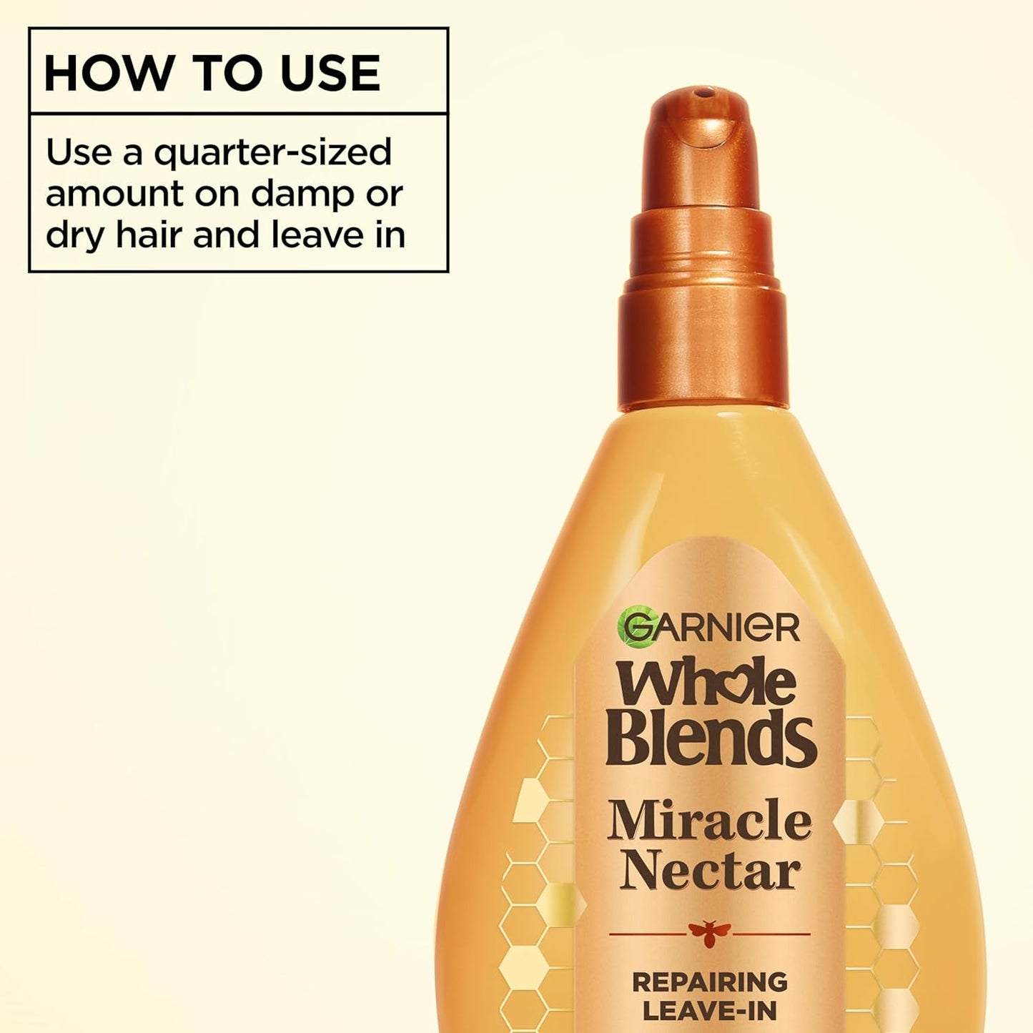 Garnier Whole Blends Honey Treasures Repairing Shampoo & Conditioner Set | Miracle Nectar for Dry, Damaged Hair (3 Items)