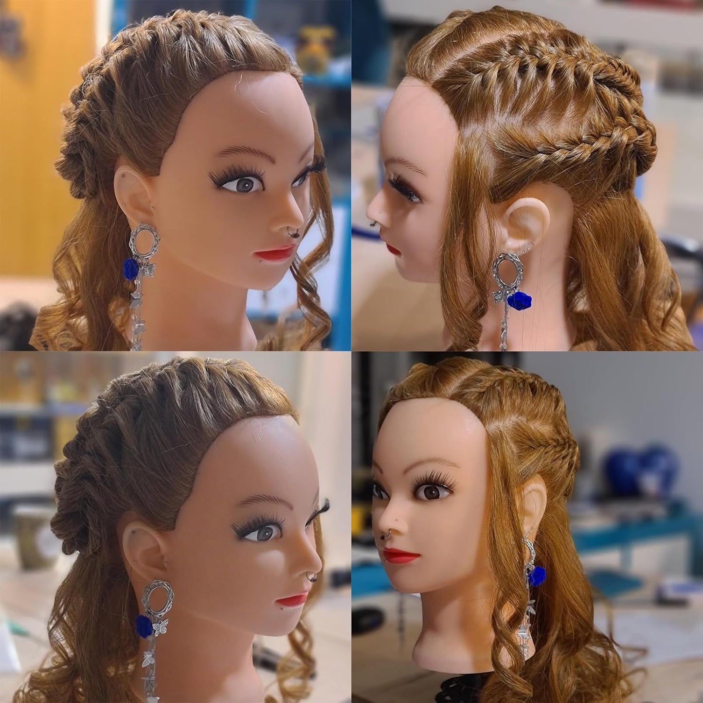 Mannequin Head - 80% Real Human Hair Cosmetology Practice Doll | 26"-28" Light Brown