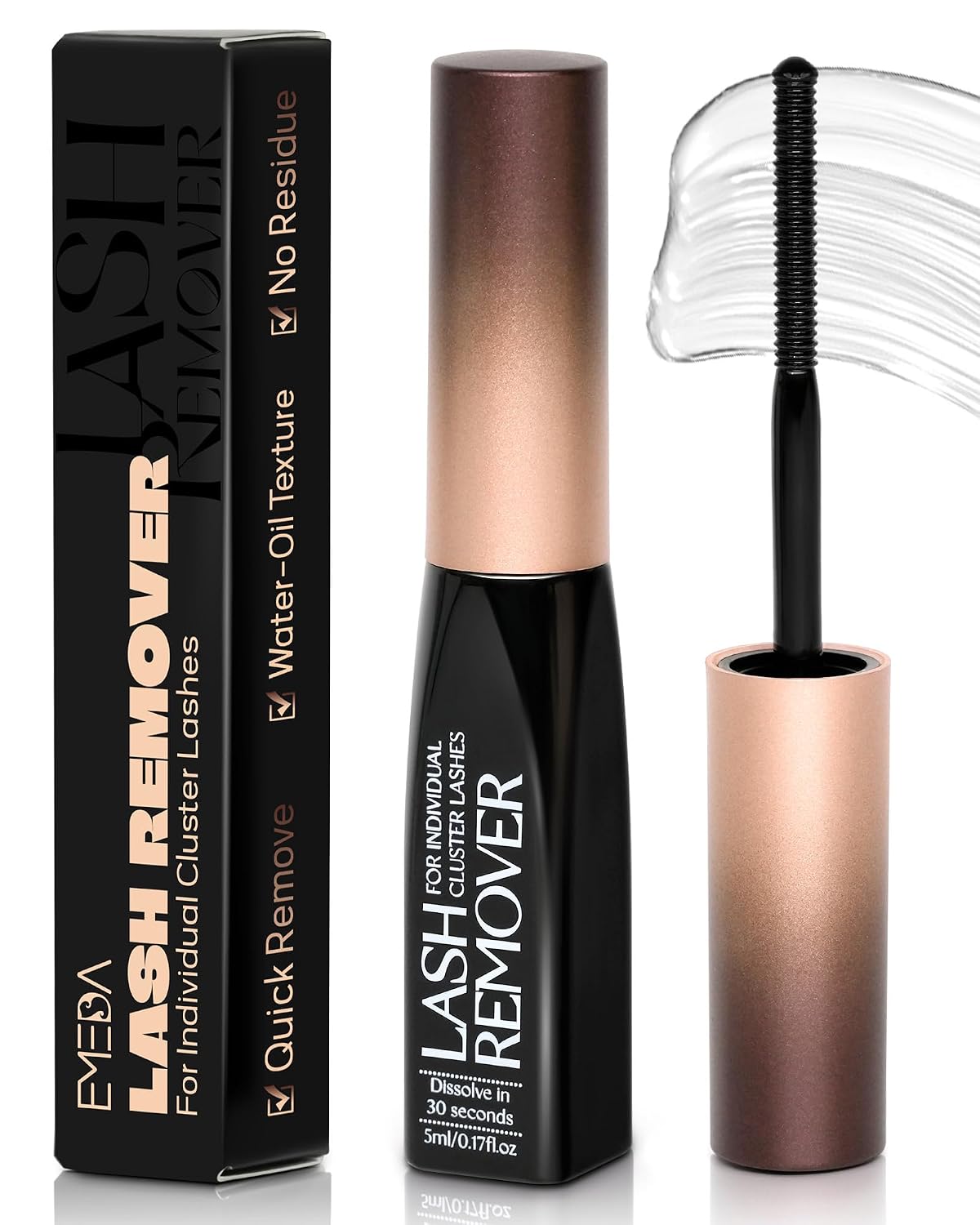 Eyelash Extension Glue Remover - 5ml Gentle Formula for Cluster & Individual Lashes | Non-Irritating, Easy Home Use