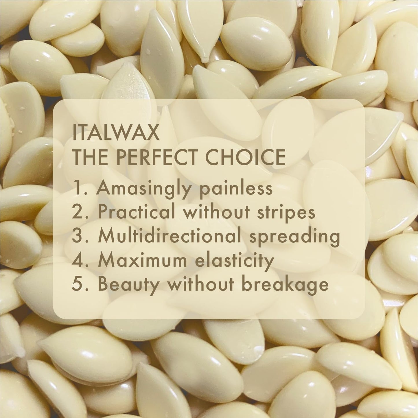 Italwax Classic Line White Chocolate Hard Wax Beads 2.2 lb (1 kg) – Long Setting Stripless Wax with Delicate Vanilla Fragrance for Large Areas & Easy Application – Made in Italy