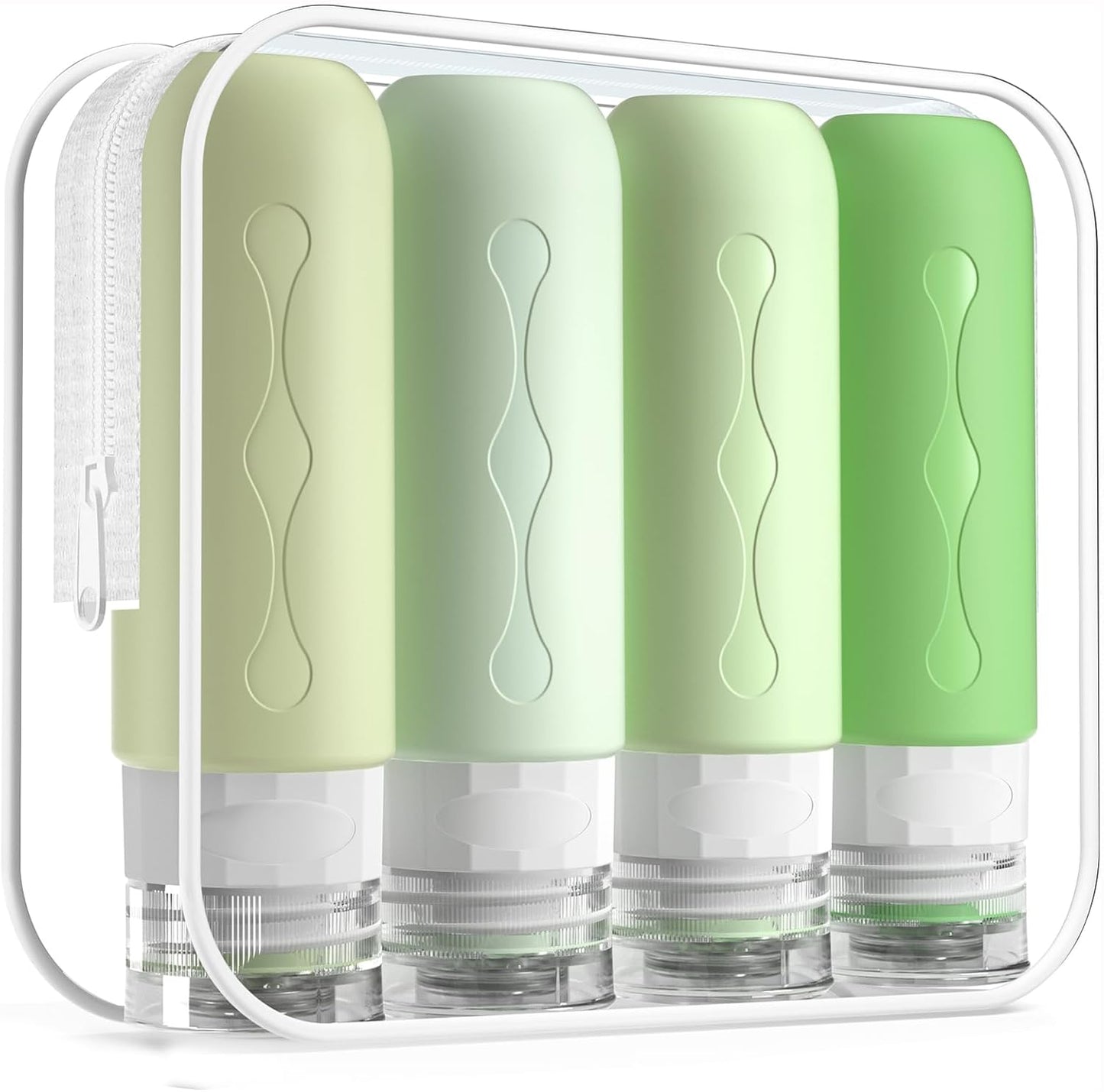 Travel Bottles for Toiletries - TSA Approved 3oz Leak-Proof Containers | BPA-Free Refillable Liquid Accessories (4 Pack)
