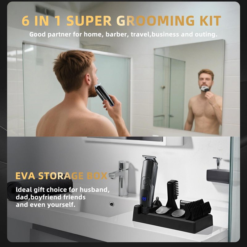 ritarga Beard Trimmer for Men, 20 Length Settings, 14-in-1 Cordless Grooming Kit, Waterproof Electric Razor for Men with A Razor Stand, Hair Trimmer, Nose Hair Trimmer, Cordless Hair Clippers