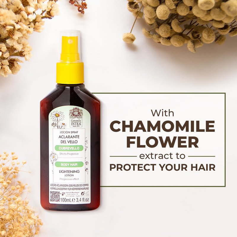 Intea Cubrevello Hair Lightener Lotion - Bottle Spray with Ecologic Natural Chamomile Extract - Paraben and Ammonia FREE - 3.4 oz