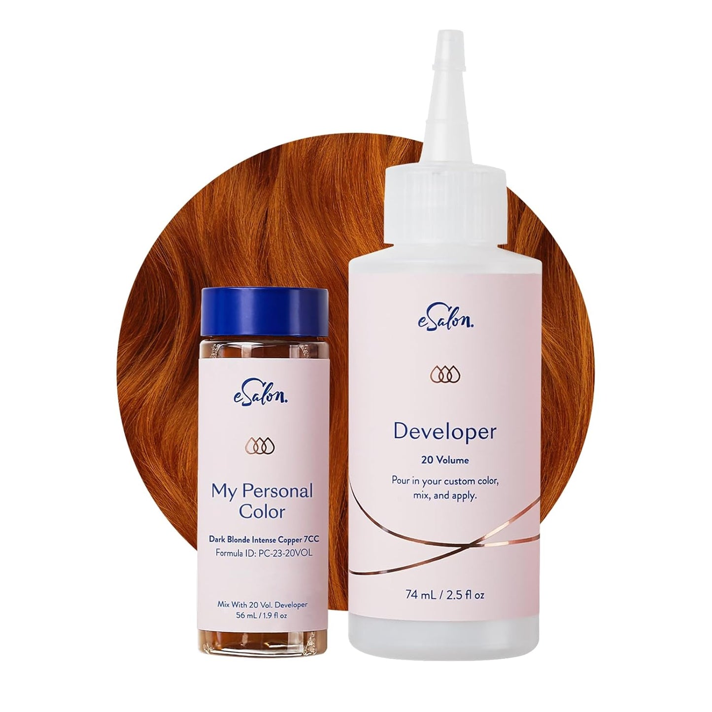 Permanent Hair Color Kit - Dark Blonde Copper Gold | Ammonia-Free Dye for 100% Gray Coverage