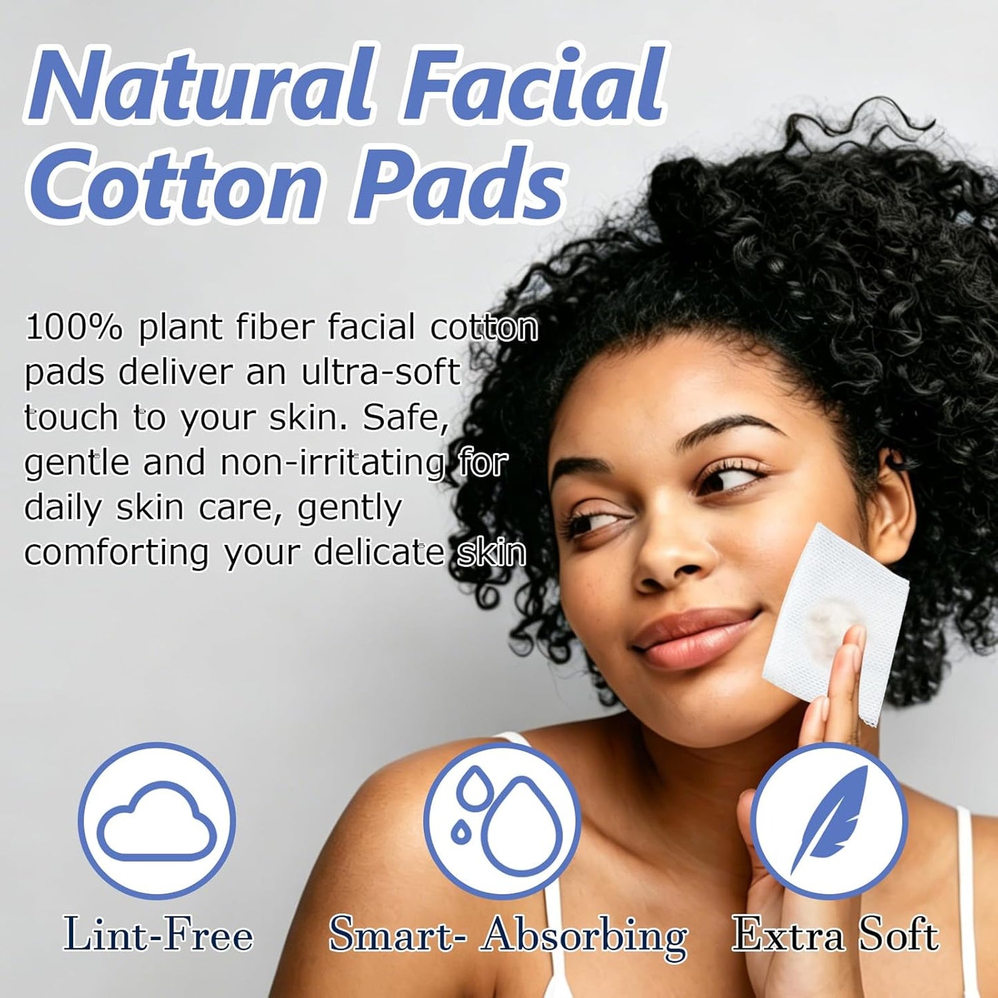 Cotton Pads for Face - 200 Count Unbleached, Lint-Free, Non-Irritating | Ideal for Toner, Essence, Masks