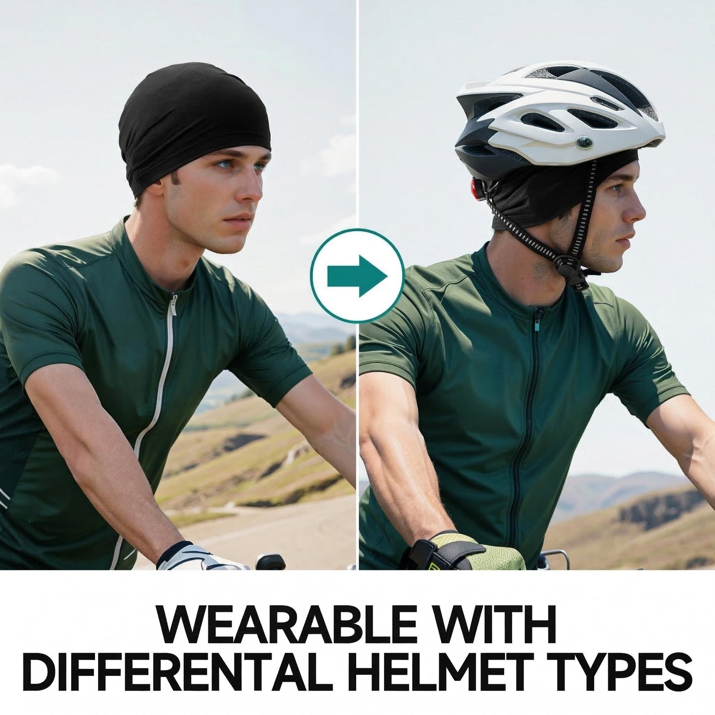 QINGLONGLIN 3Pcs Cooling Skull Cap for Men Women-Lightweight Breathable Beanie Hat, Thin Quick Dry Running Cap for Cycling