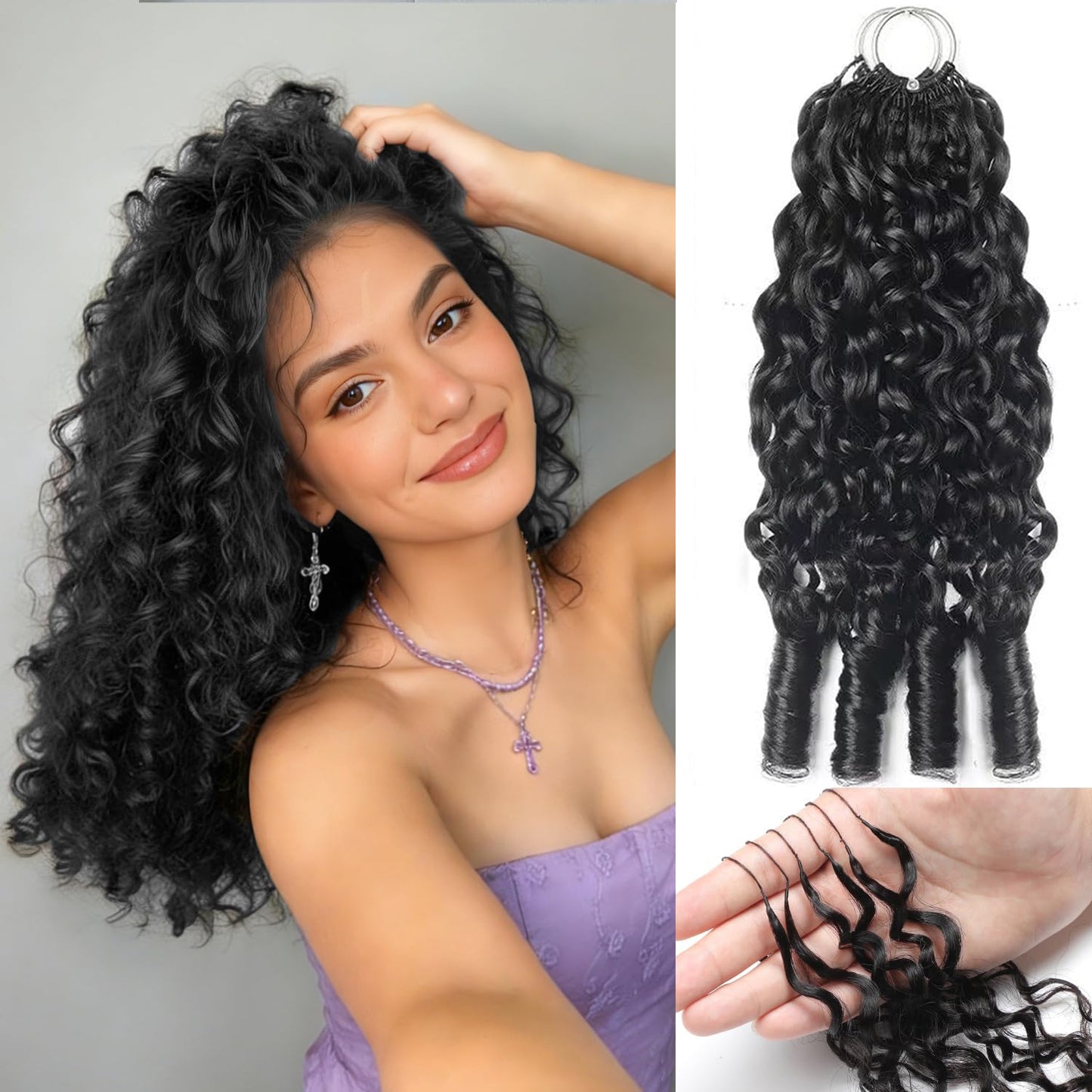 Burmese Curly Crochet Hair - Miracle Knots for Black Women | 18 Inch, 125g, 100 Strands