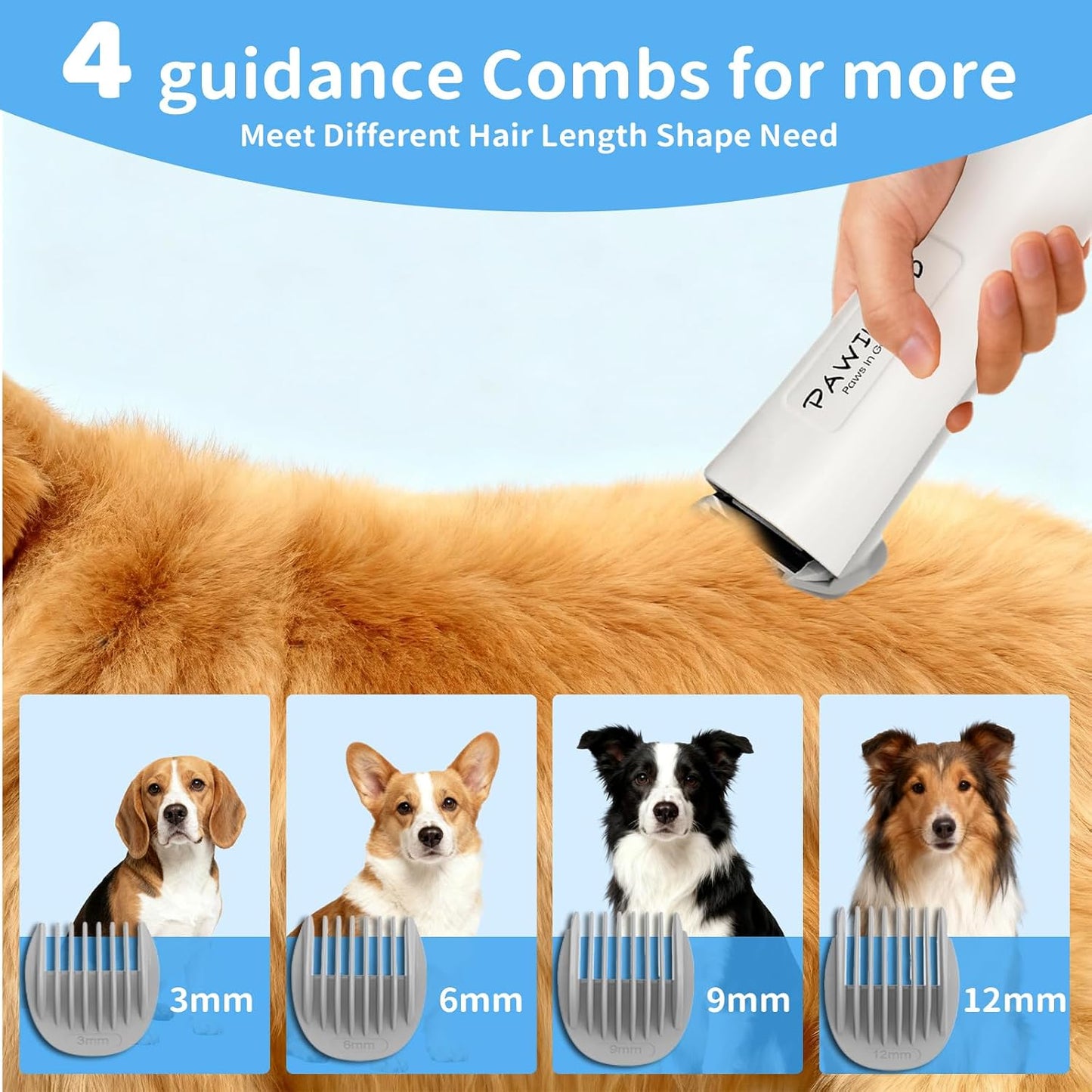 Dog Grooming Vacuum - 6-in-1 Low Noise Pet Grooming Kit with 13000Pa Suction | 2L Dust Cup & Clipper