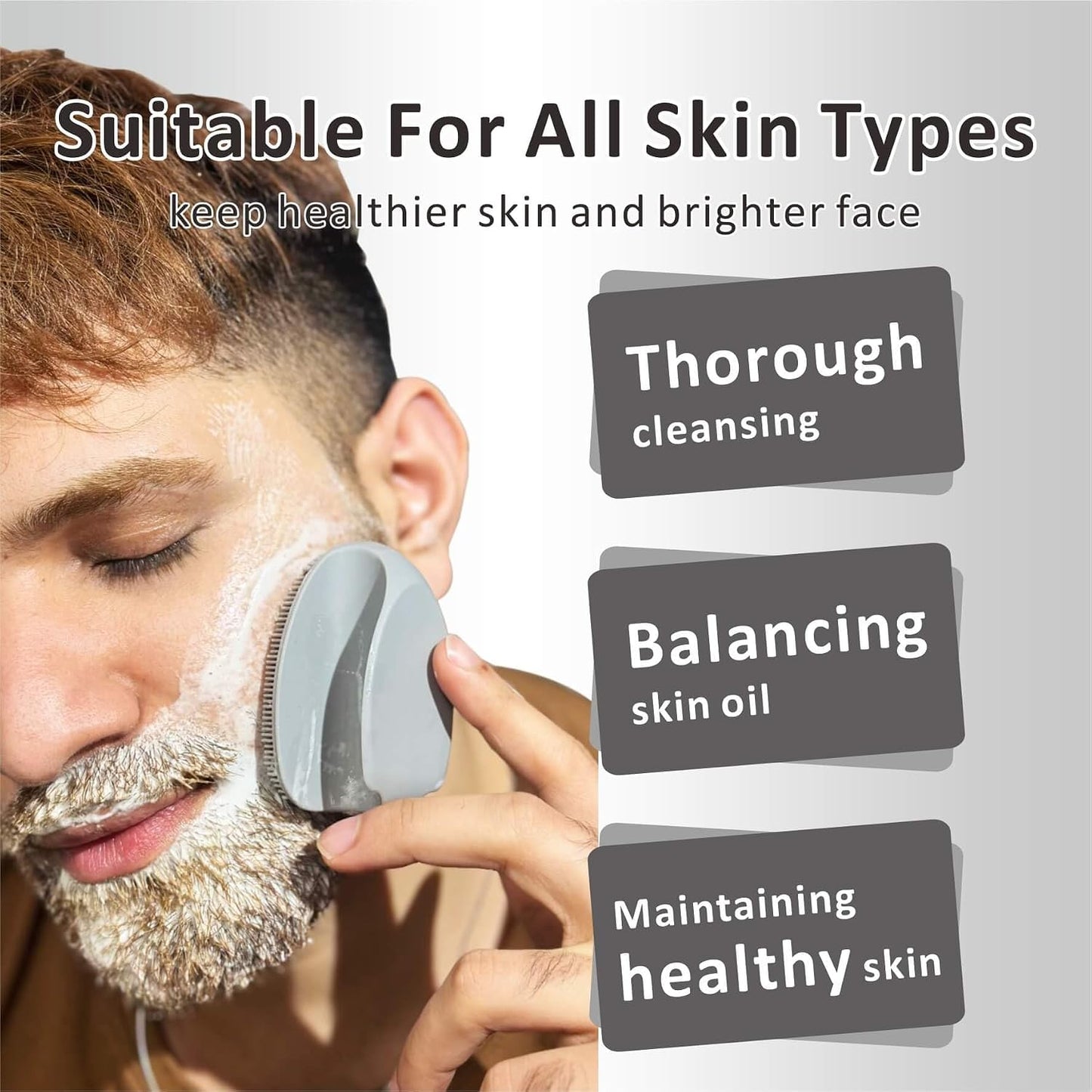 Silicone Face Scrubber - 2 Pack Exfoliating Facial Cleansing Brushes for Blackhead Removal & Pore Cleansing | Gentle Massaging Tool