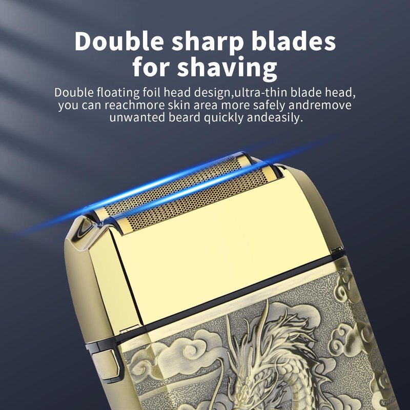 HIENA PRO Professional Foil Shaver for Men, Reciprocating Electric Beard Trimmer, Cordless Bald Head Precision Trimmer with LED, Perfect Gifts for Men(LT)