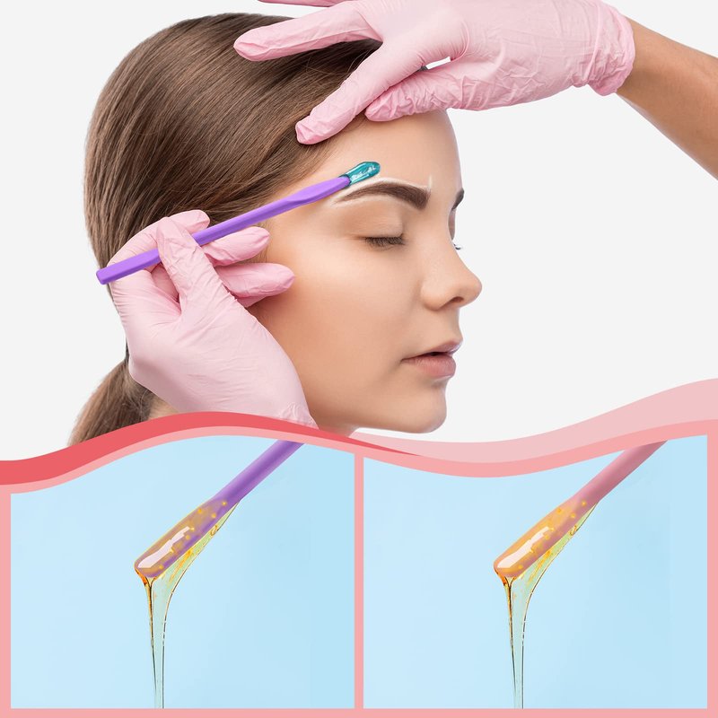 8 Pcs Hair Waxing Removal Beauty Tools Kit Include Hair Wax Cleansing Spatulas Waxing Applicator Silicone Stir Sticks Large Area Hard Wax Sticks Silicone Scraper for Removal Waxing Beauty Makeup