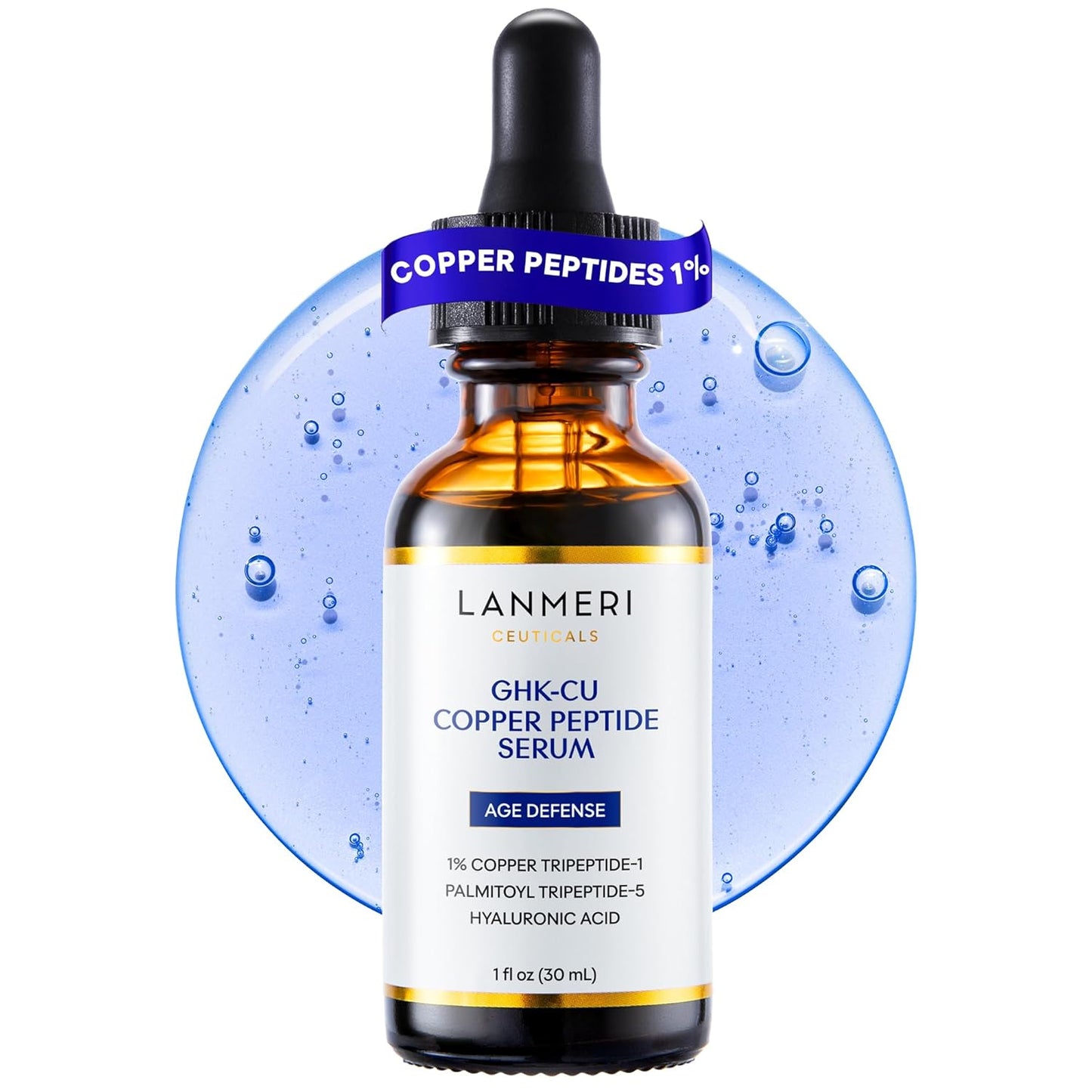 Copper Peptide Serum for Face | 1% GHK-Cu Anti-Aging Formula to Smooth Fine Lines & Boost Collagen - 30ml